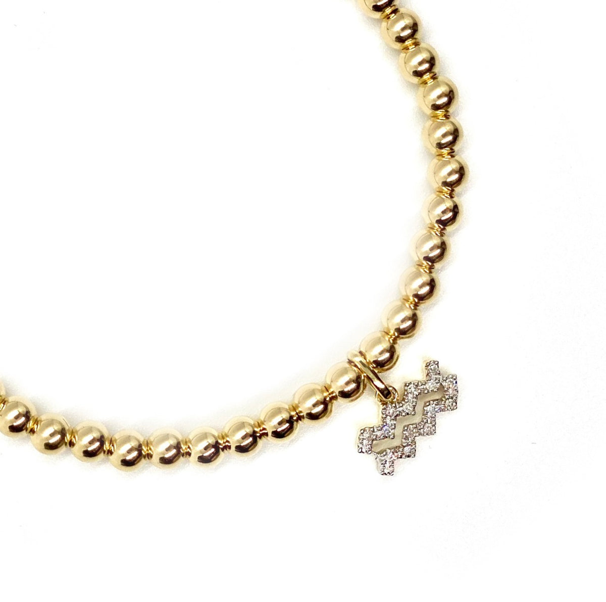 DIAMOND AQUARIUS CHARM BRACELET