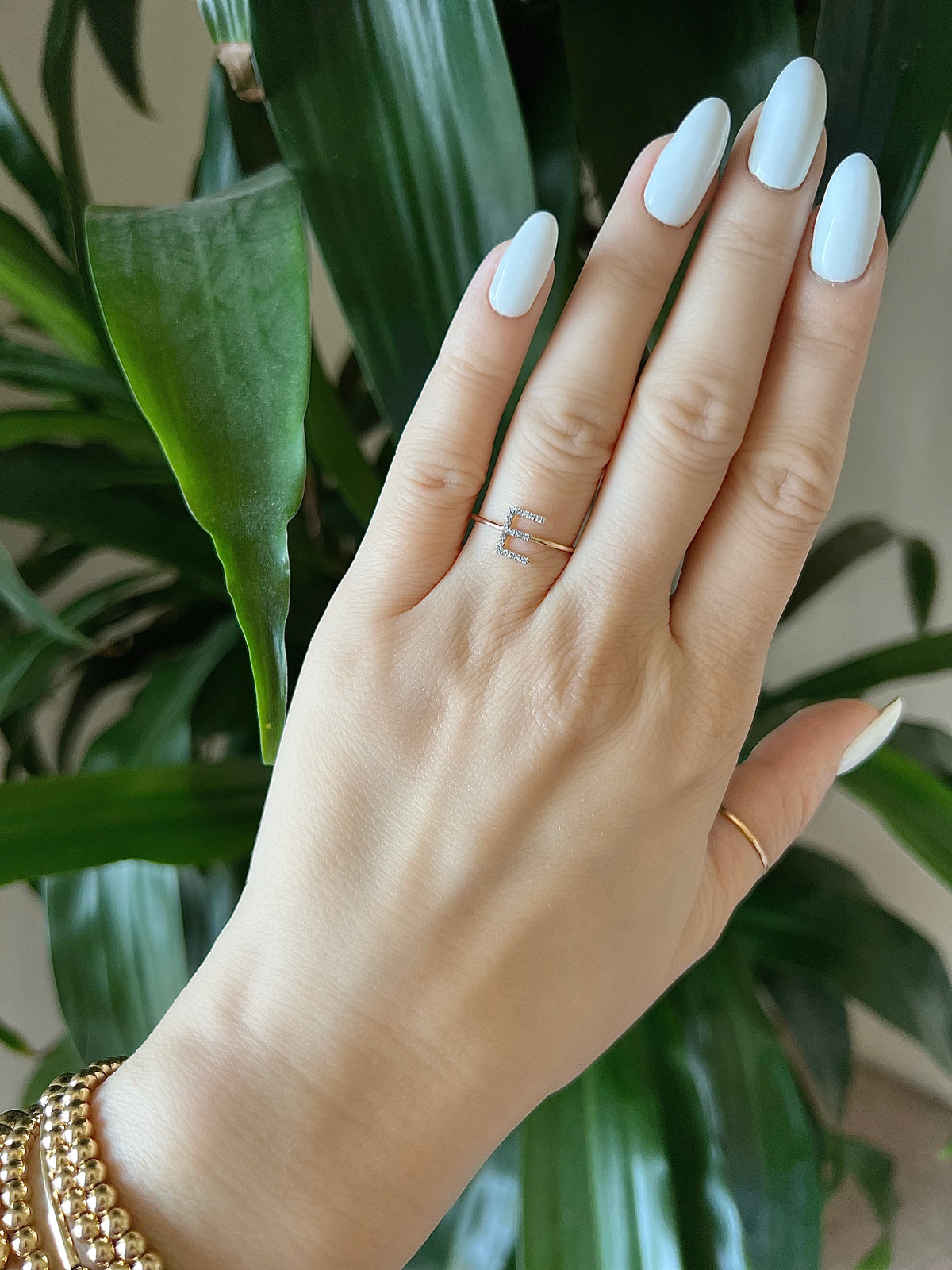 DIAMOND PAVE LETTER RING