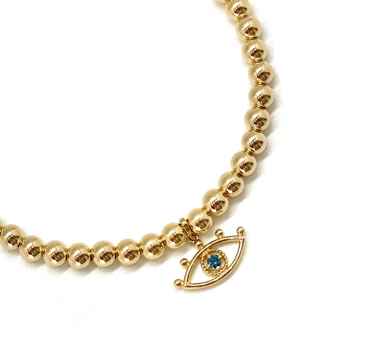 DIAMOND EVIL EYE CHARM BRACELET