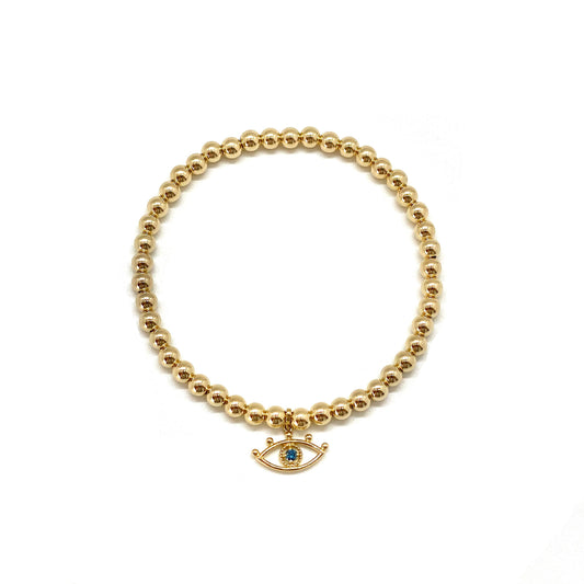 DIAMOND EVIL EYE CHARM BRACELET