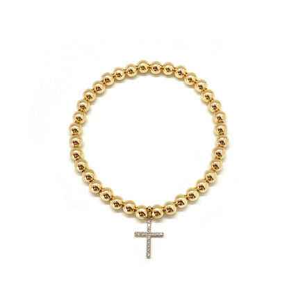 LARGE DIAMOND CROSS BRACELET