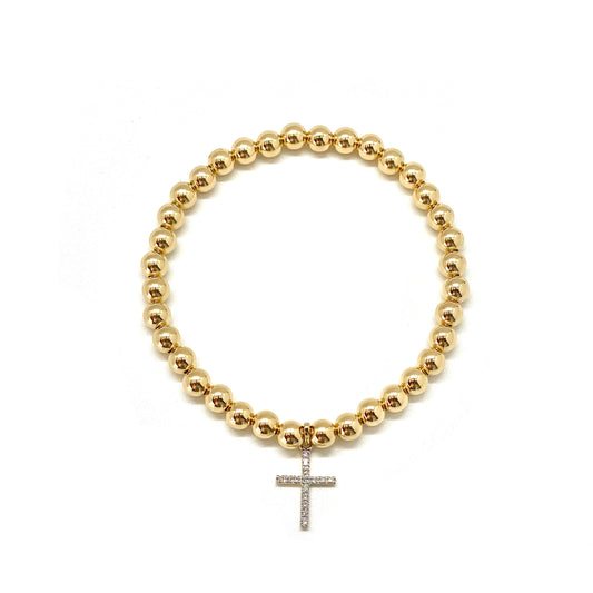 LARGE DIAMOND CROSS BRACELET