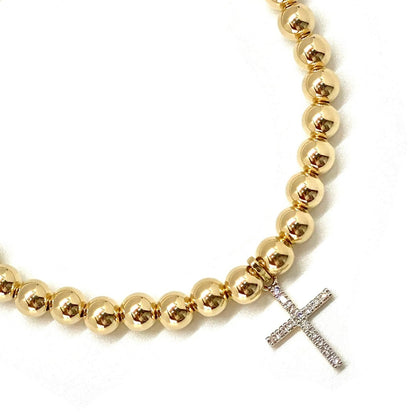 LARGE DIAMOND CROSS BRACELET