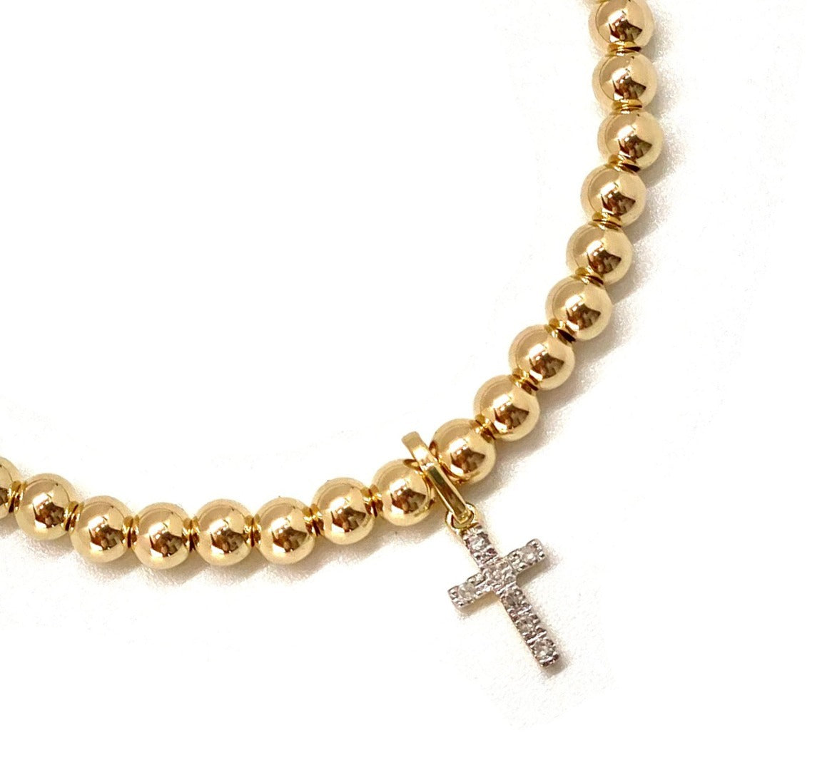 MEDIUM DIAMOND CROSS BRACELET