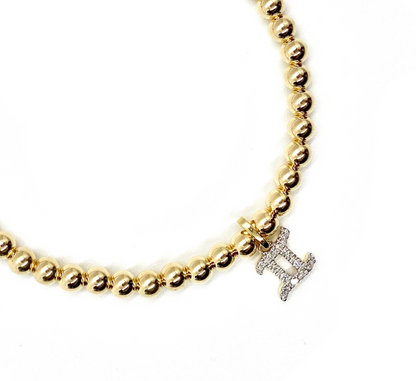 DIAMOND GEMINI CHARM BRACELET