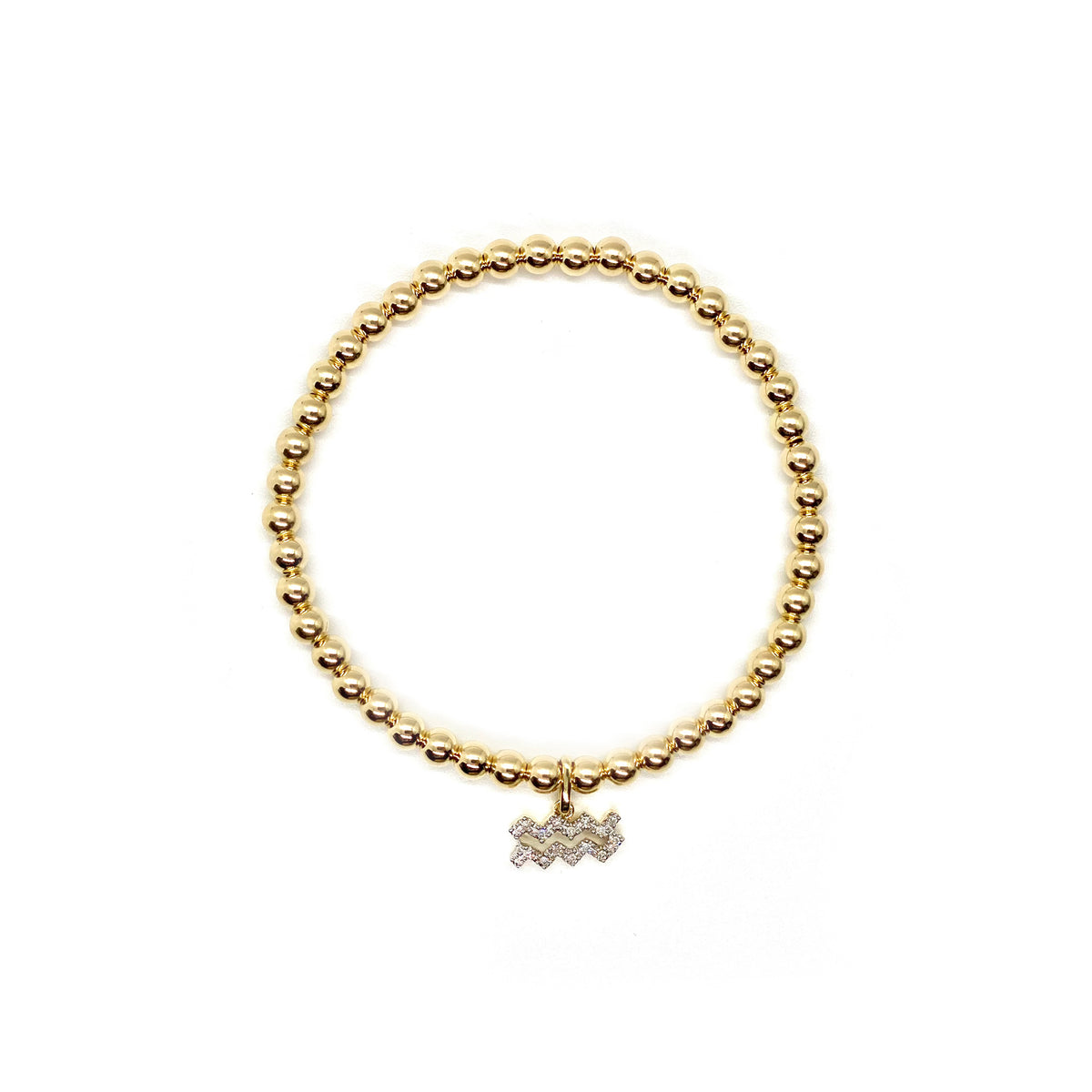DIAMOND AQUARIUS CHARM BRACELET
