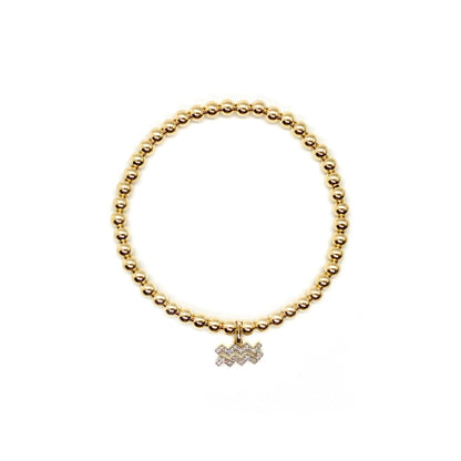DIAMOND AQUARIUS CHARM BRACELET