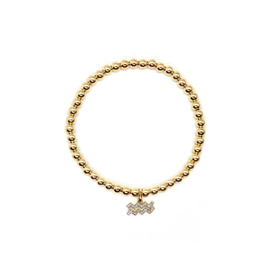 DIAMOND AQUARIUS CHARM BRACELET