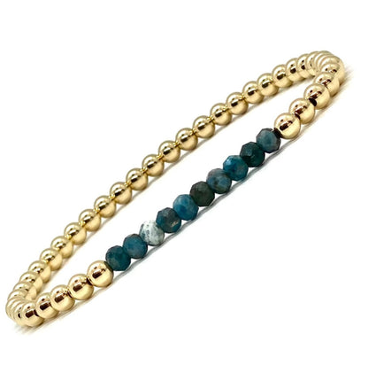 4MM GOLD FILLED BRACELET WITH APATITE