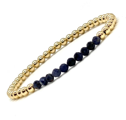 4MM GOLD FILLED BRACELET WITH BLUE SAPPHIRE