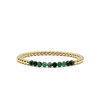 4MM GOLD FILLED BRACELET WITH EMERALD