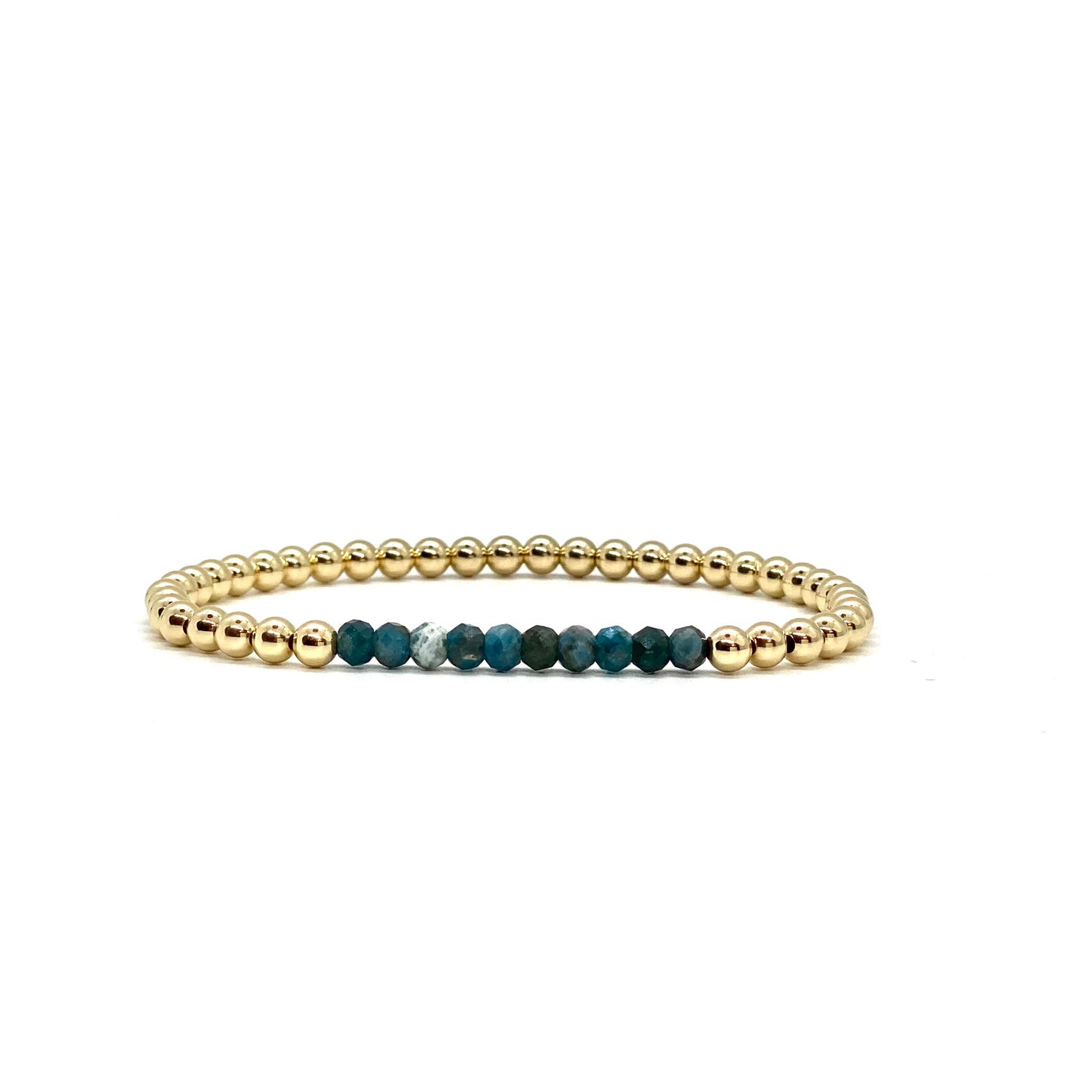 4MM GOLD FILLED BRACELET WITH APATITE