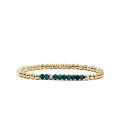 4MM GOLD FILLED BRACELET WITH APATITE