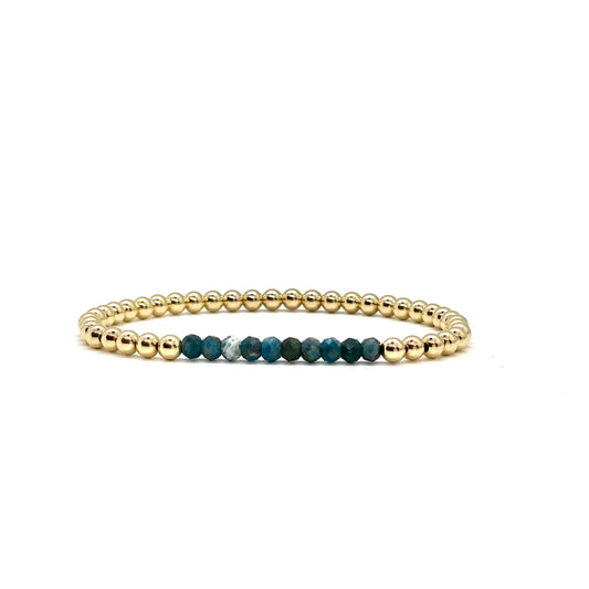 4MM GOLD FILLED BRACELET WITH APATITE