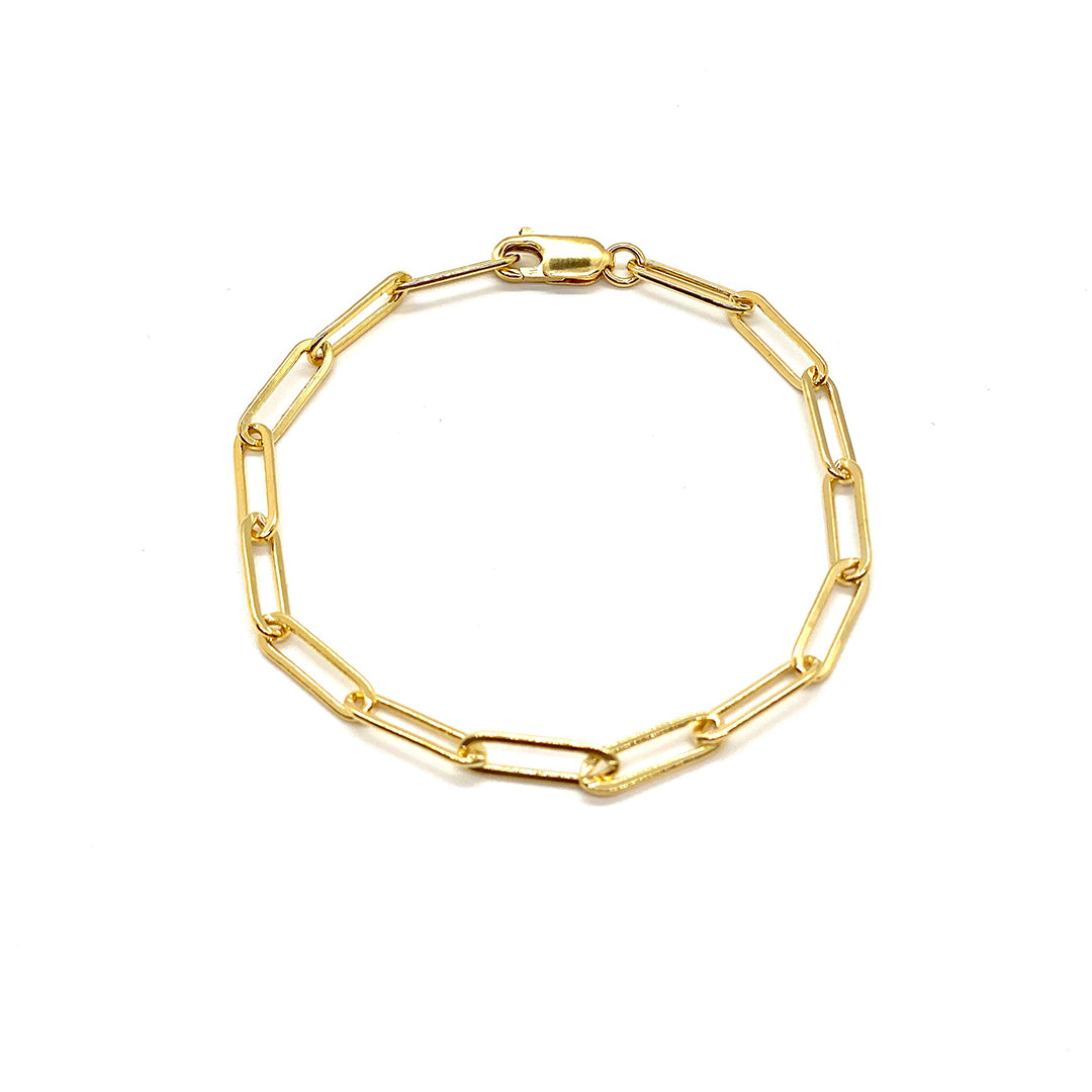 14K GOLD FILLED PAPERCLIP BRACELET