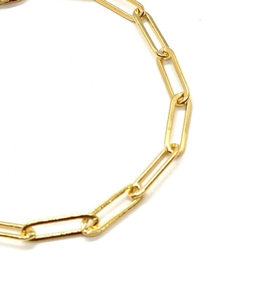 14K GOLD FILLED PAPERCLIP BRACELET
