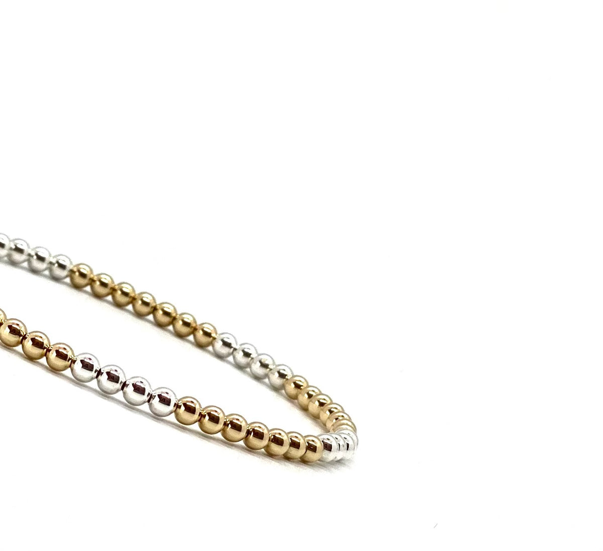 3MM BEADED BRACELET WITH 3MM STERLING SILVER