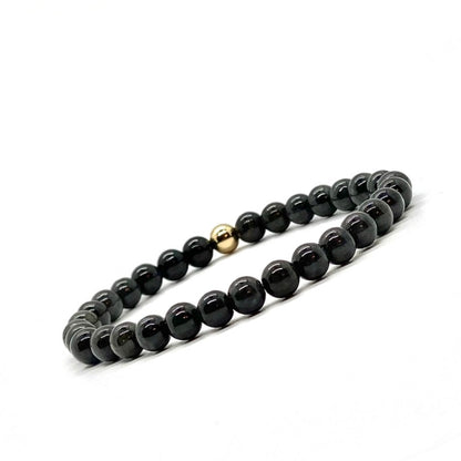 6MM BLACK BURMA JADE BEAD BRACELET