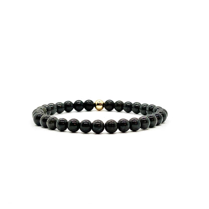 6MM BLACK BURMA JADE BEAD BRACELET