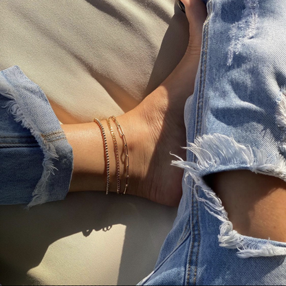 FLAT CUBAN LINK ANKLET