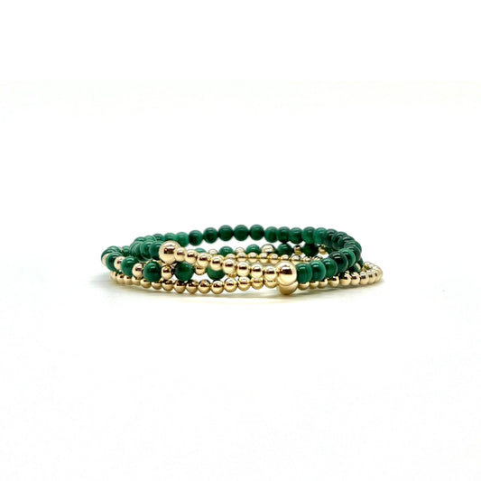 MALACHITE BRACELET STACK
