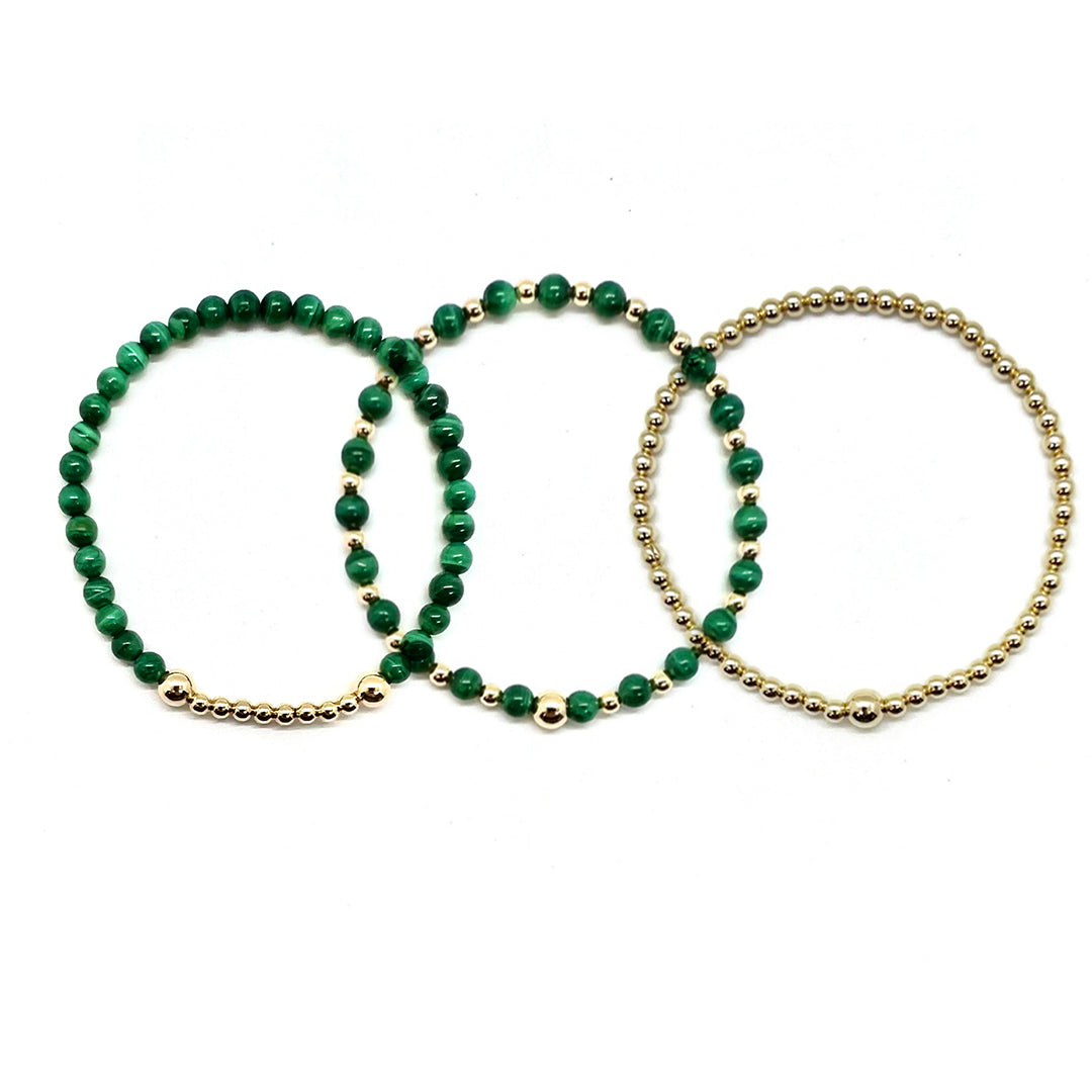 MALACHITE BRACELET STACK