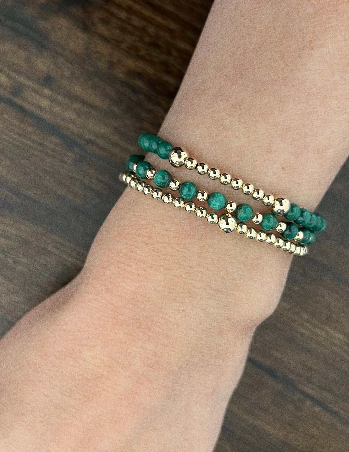 MALACHITE BRACELET STACK