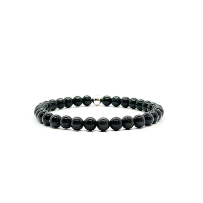 6MM BLACK BURMA JADE BEAD BRACELET