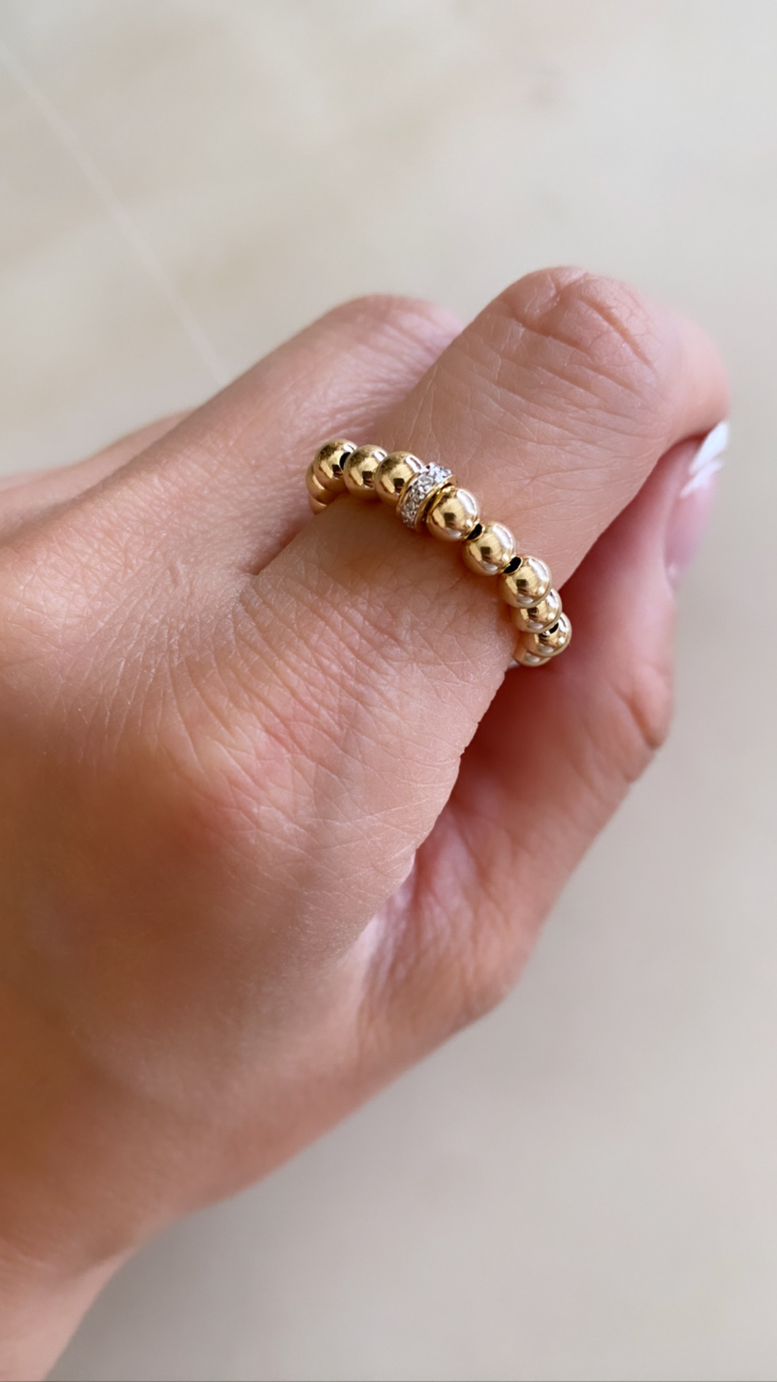 3MM DIAMOND RONDELLE RING