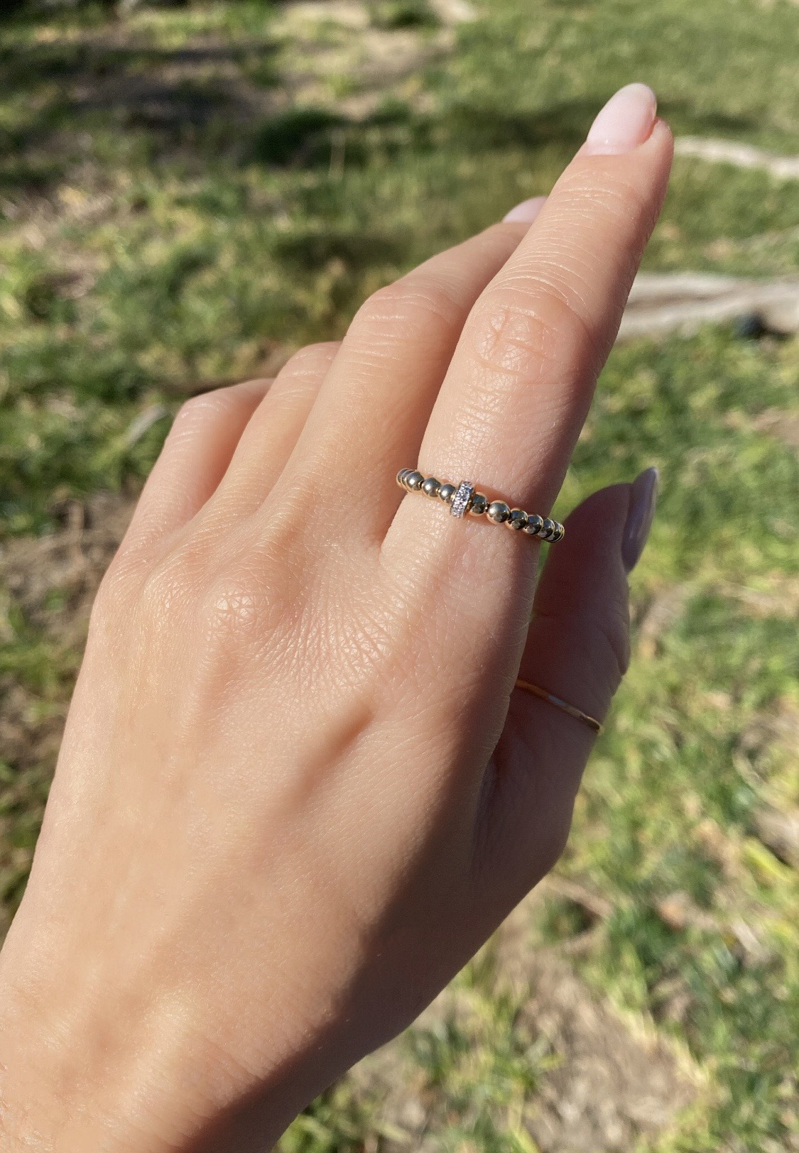 3MM DIAMOND RONDELLE RING