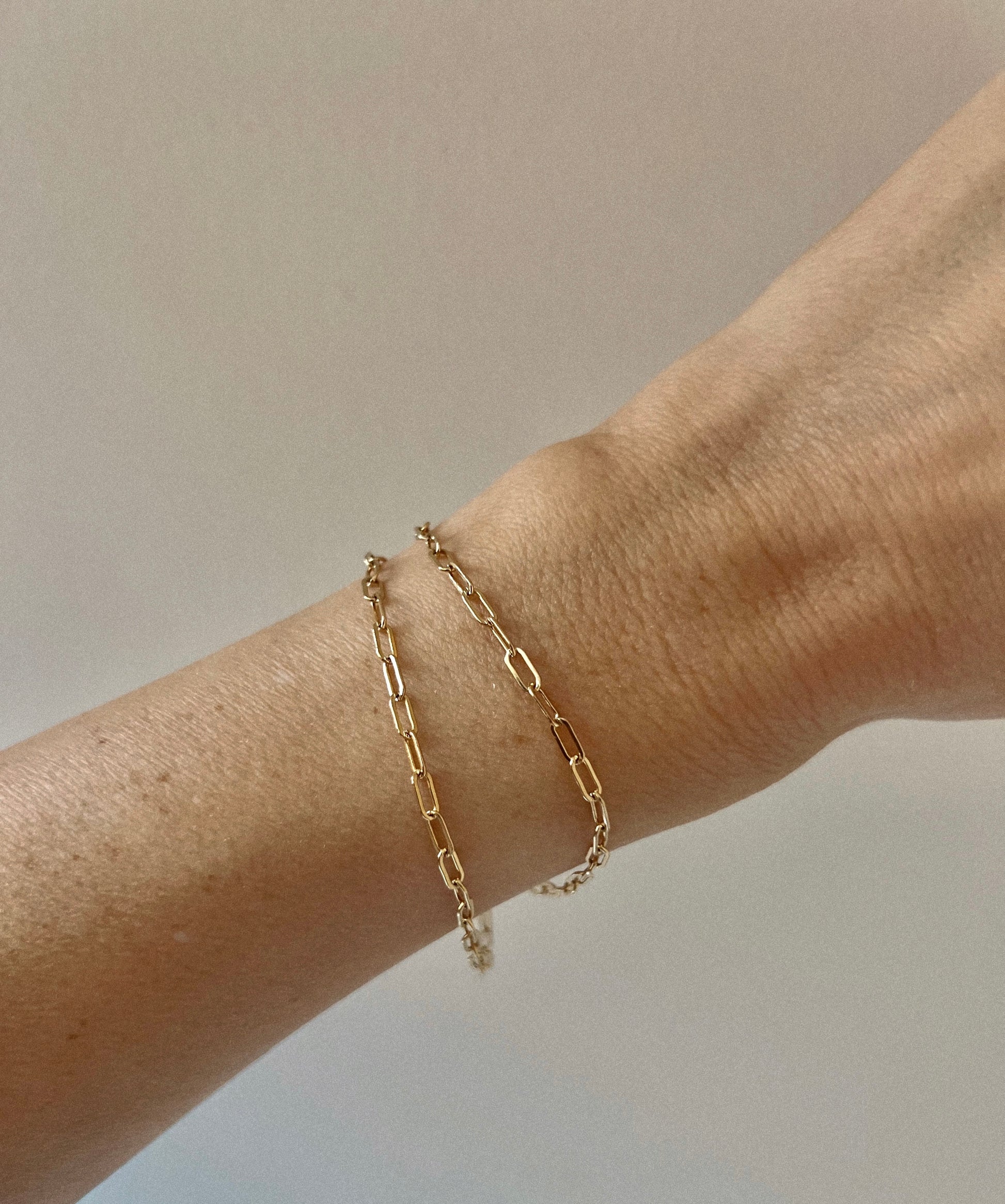 14K GOLD FILLED PAPERCLIP BRACELET