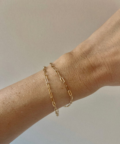 14K GOLD FILLED PAPERCLIP BRACELET