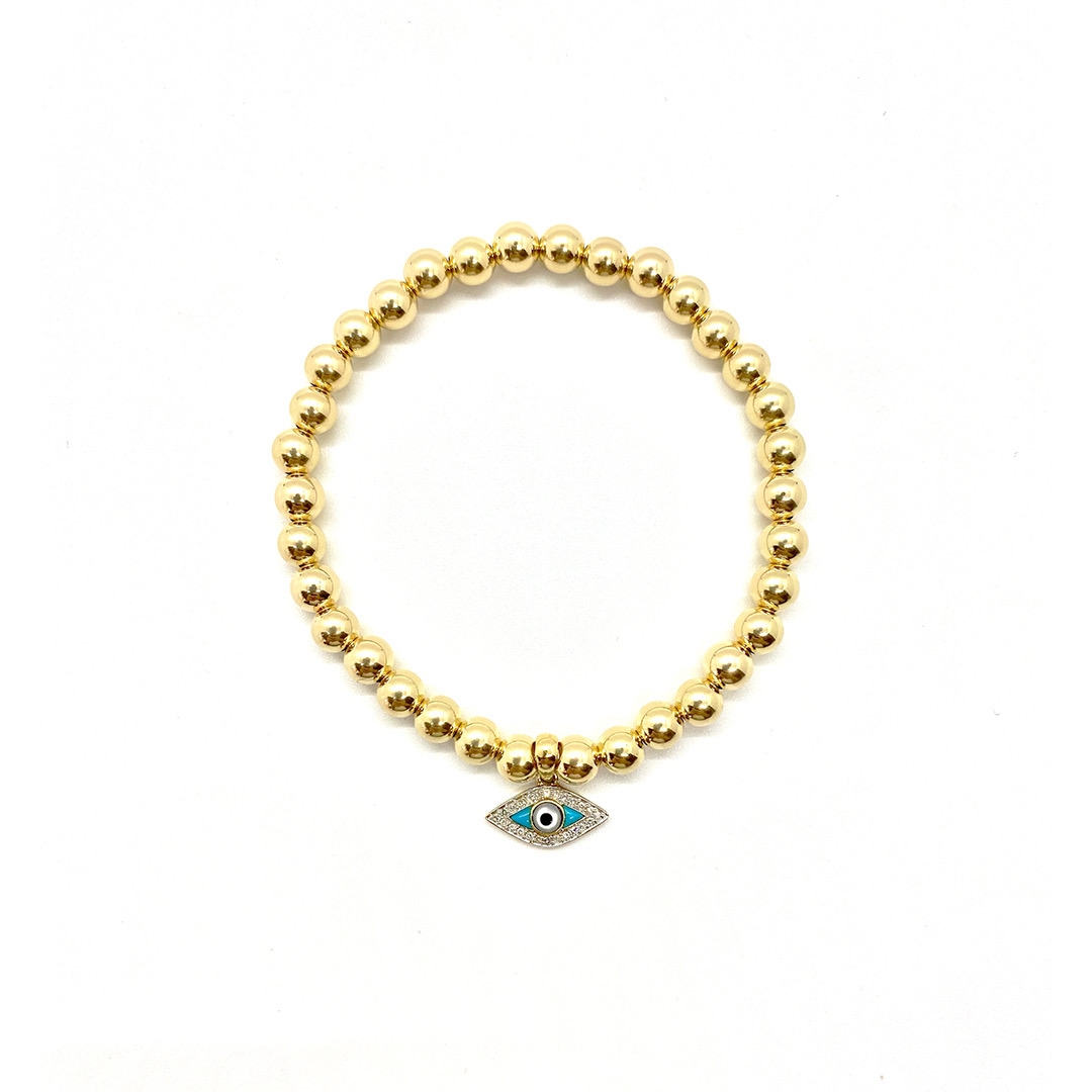 TURQUOISE DIAMOND EVIL EYE BRACELET