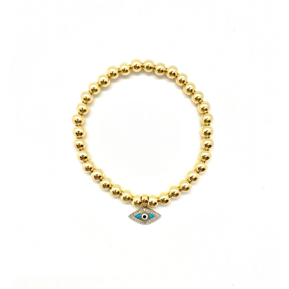 TURQUOISE DIAMOND EVIL EYE BRACELET