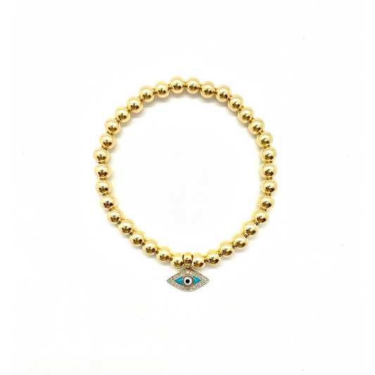 TURQUOISE DIAMOND EVIL EYE BRACELET